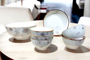 BỘ BÁT ĐĨA SỨ HOA